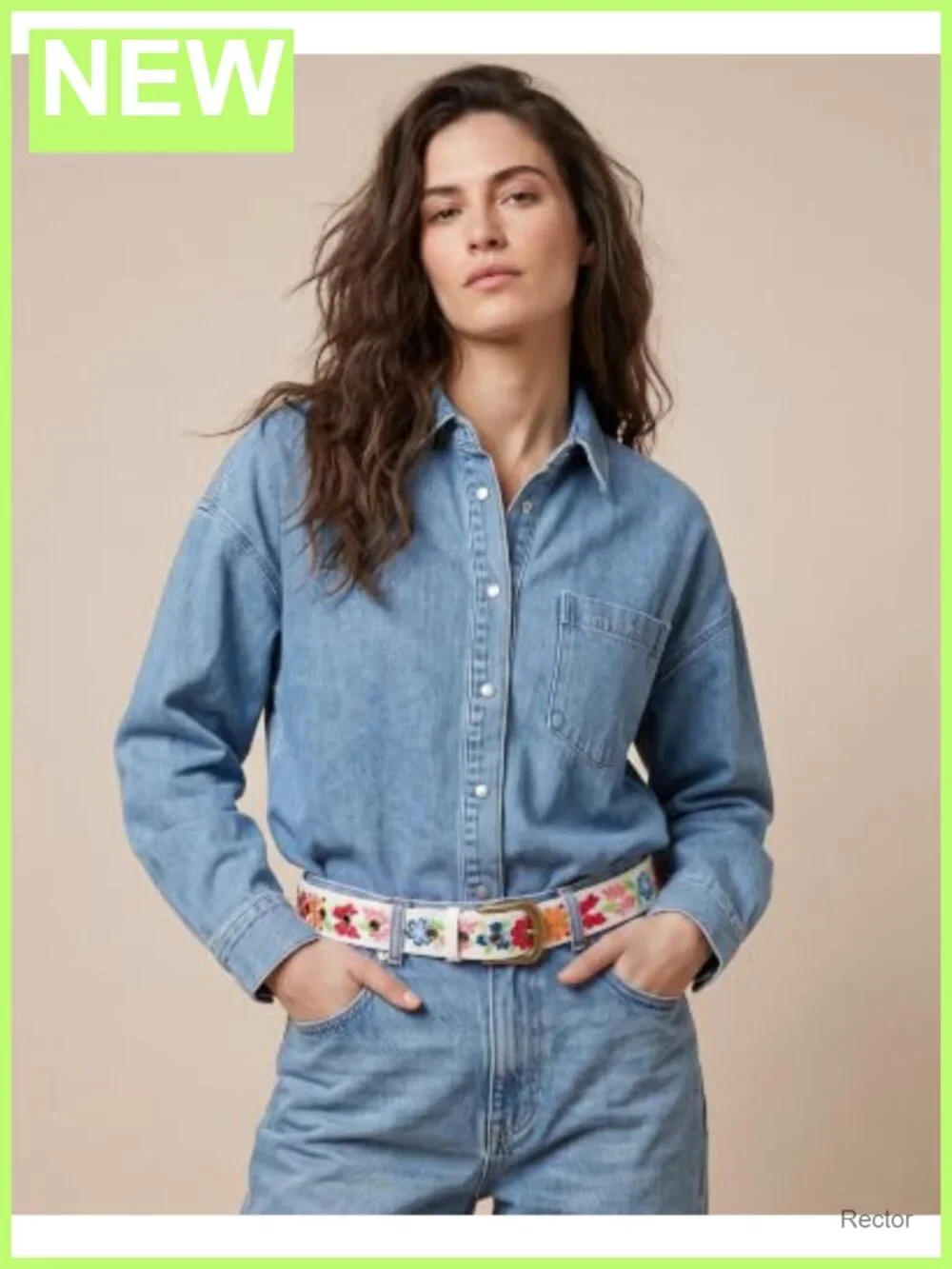 Embroidered Faux Leather Floral Belt for Women Dresses